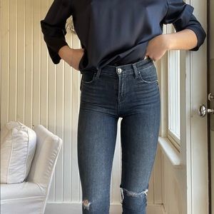 Ultra high waisted ripped skinny jeans